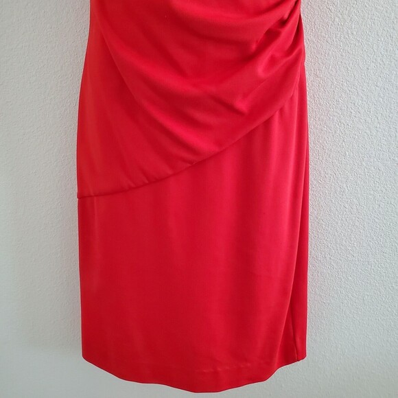 Diane Von Furstenberg Sheath Dress 10 Red Classic Cocktail Business Timeless - Picture 3 of 12